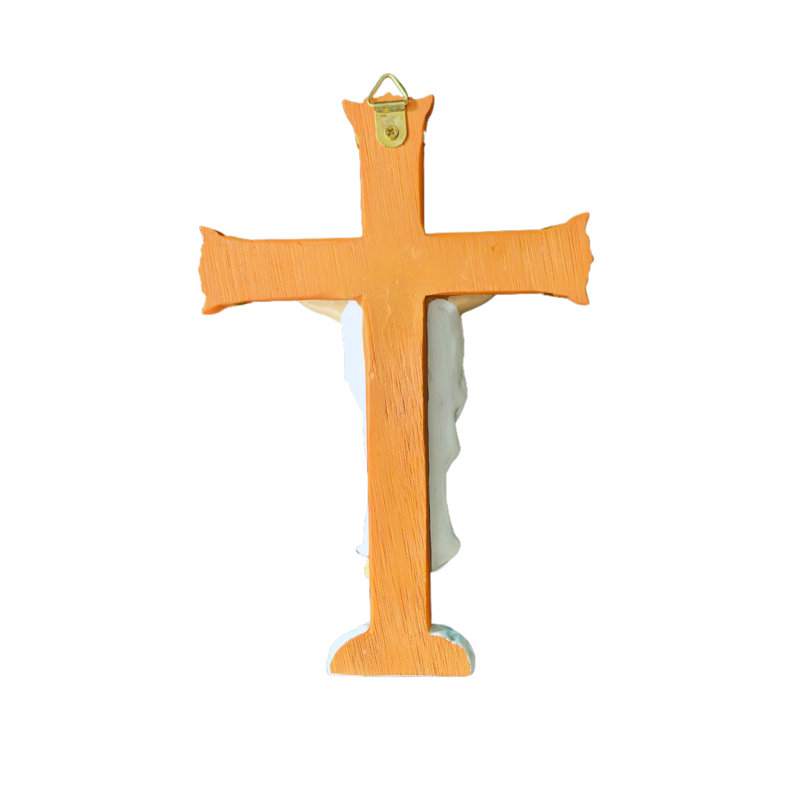 Décoration murale en résine pour croix avec dieu, statue de crucifixion religieuse