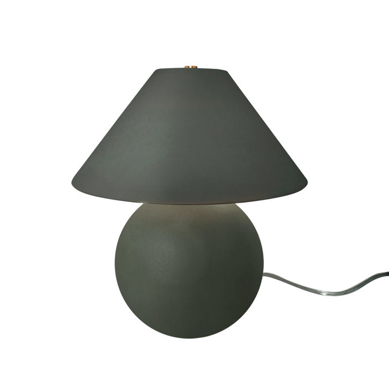 Lampe de table en céramique Caroldine, Étain, vert, 16.75" H x 15" W x 15" D