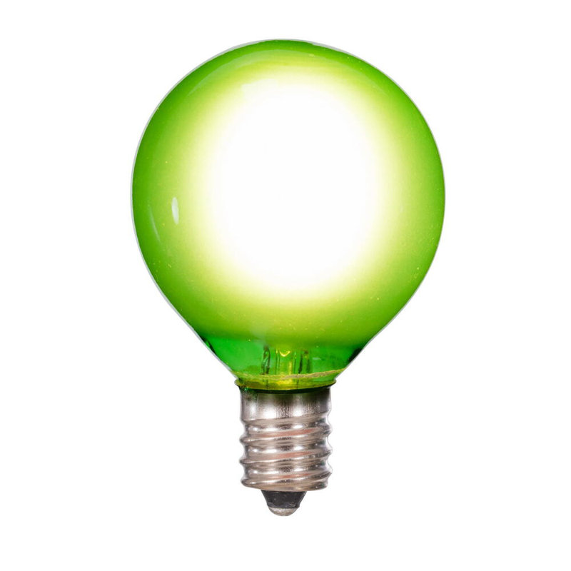 18Lt LED Glass G40-E12 Filament End-Connecting Set, Green