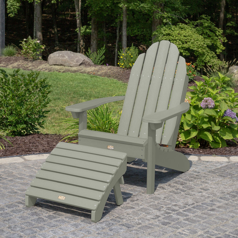 Chaise Adirondack en plastique avec repose-pieds Hinz, Vert