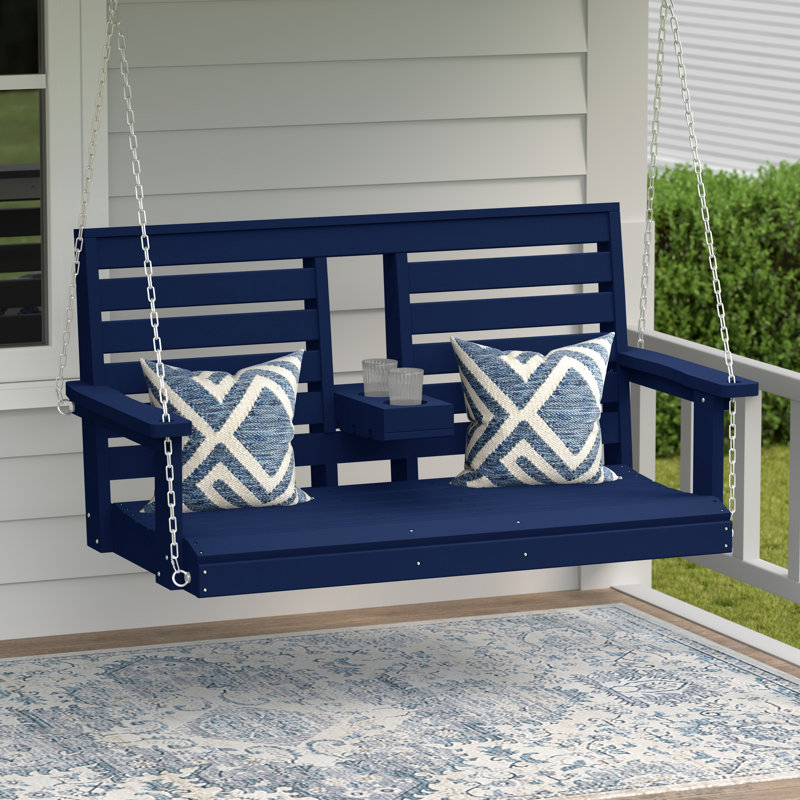 Portique en poly 54 po avec porte-gobelet pliant, Bleu