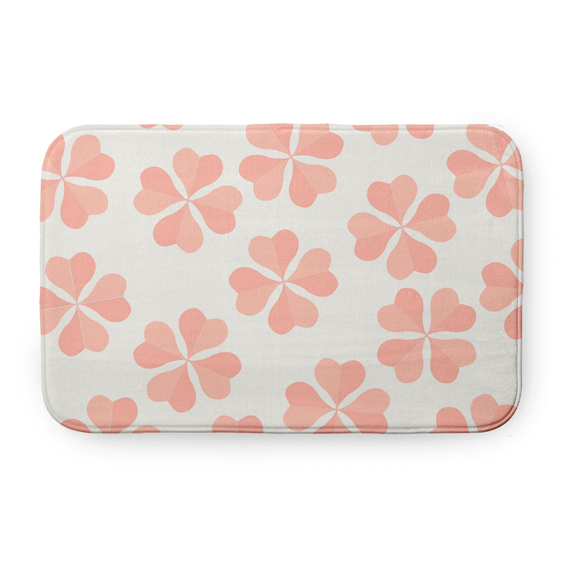 Tapis de bain Boname, L 17 po x L 24 po, Rose