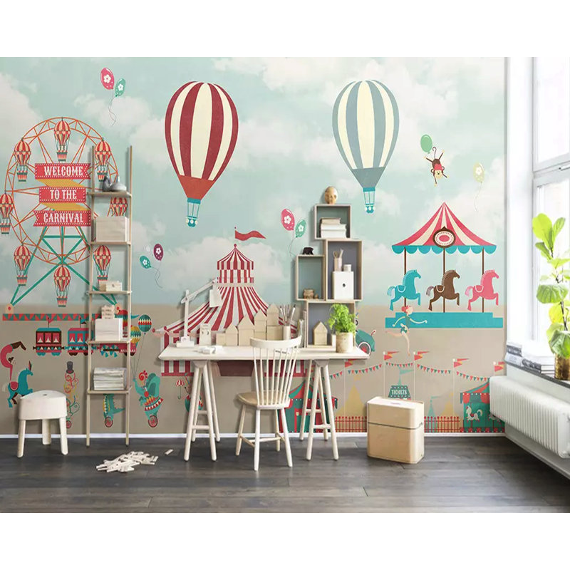 Papier peint Jaymon Red Circus Amusement Park, L 35 po x l 55 po