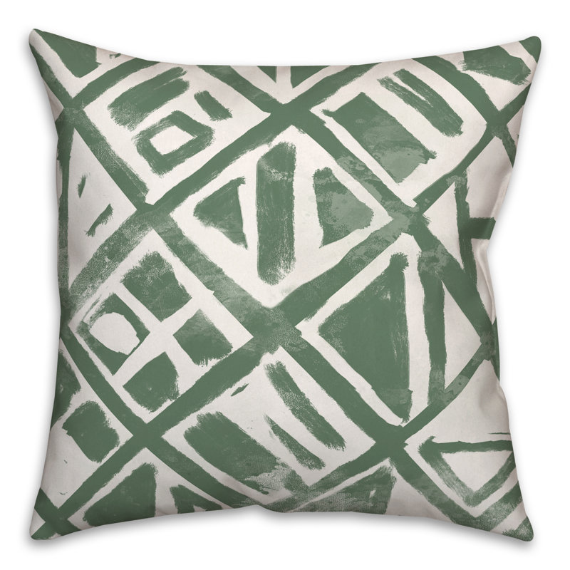 Housse et insert de coussin extérieur carré Stamp 6, Vert, 20 po x 20 po