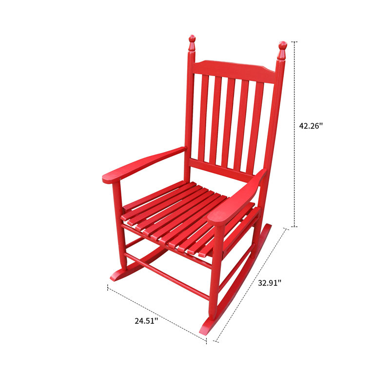 Chaise berçante en bois massif Bromwyn