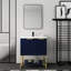 Meuble de salle de bain autoportant 30 po - Lavabo en résine et meuble de rangement stable bleu marine