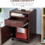 Armoire de rangement mobile brune et support pour imprimante avec tiroir, amplement nécessaire pour le bureau, compacte à placer sous le bureau, 4 roulettes omnidirectionnelles faciles à déplacer, - Bois de particules recouvert