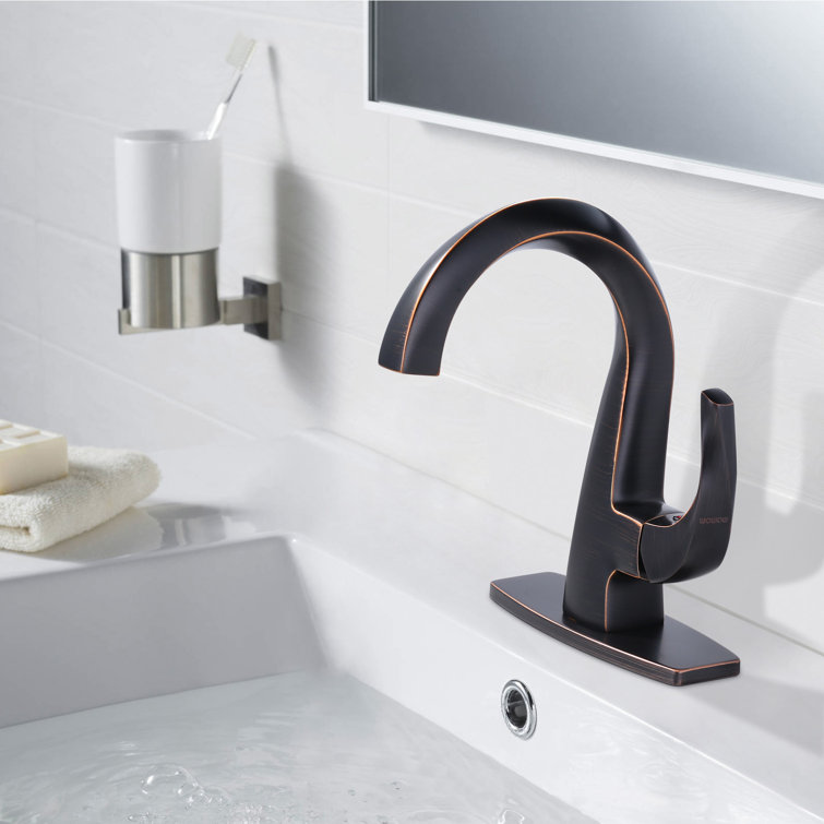 Single-Hole Single-handle Bathroom Faucet with Drain Assembly