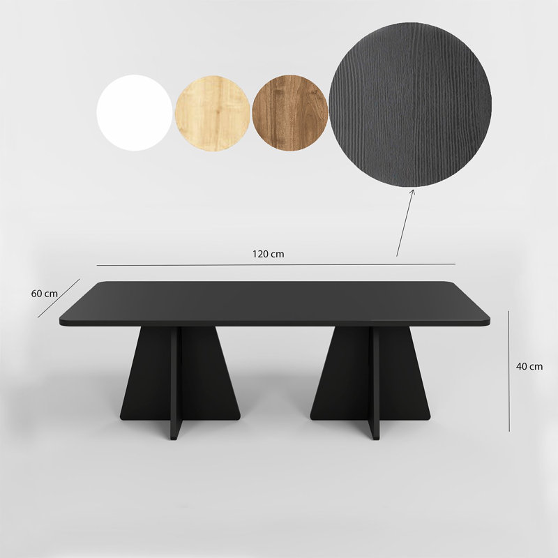 Table basse moderne noire de 47,2 po x 15,7 po x 23,6 po | 100% panneau de particules enduit de mélamine, épaisseur: 0,7 pouce | Cerclage en PVC durable, conception élégante de couleur unie | Parfait pour le salon, élégant et fonctionnel