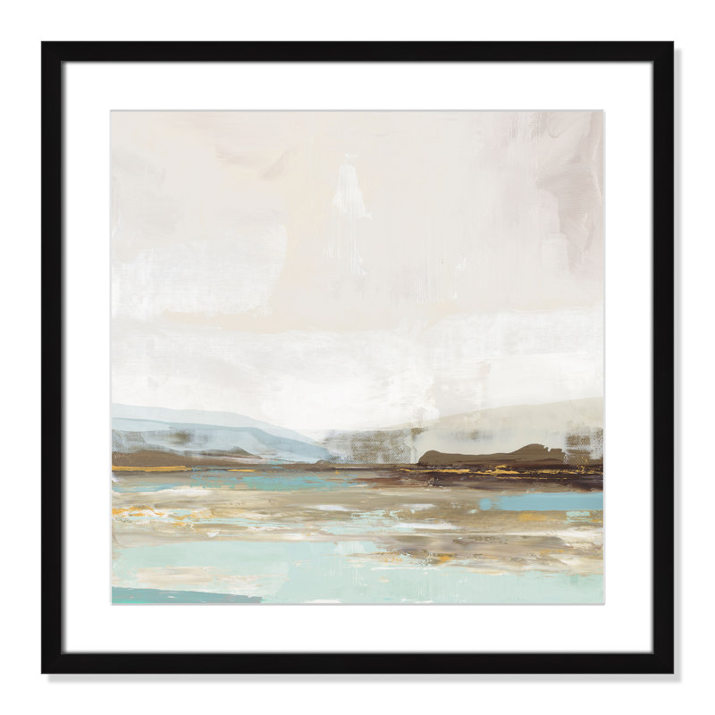 «Vibrance of Blue Print» par Allison Pearce, Papier avec cadre simple noir, Oui, H 23,5 po x l 23,5 po x P 0,75 po