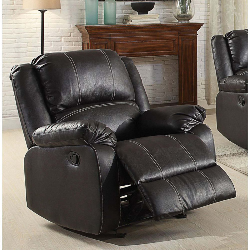 Fauteuil inclinable en cuir Belmoor, Similicuir noir