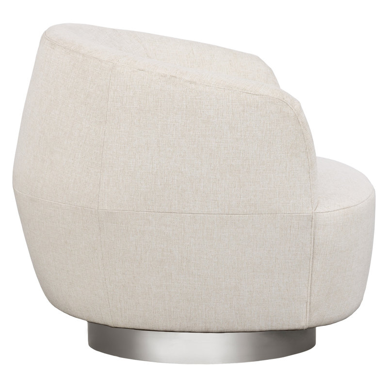 Dhalia Leather Lounge Chair, Swivel, 1130 Pottery, Nickel
