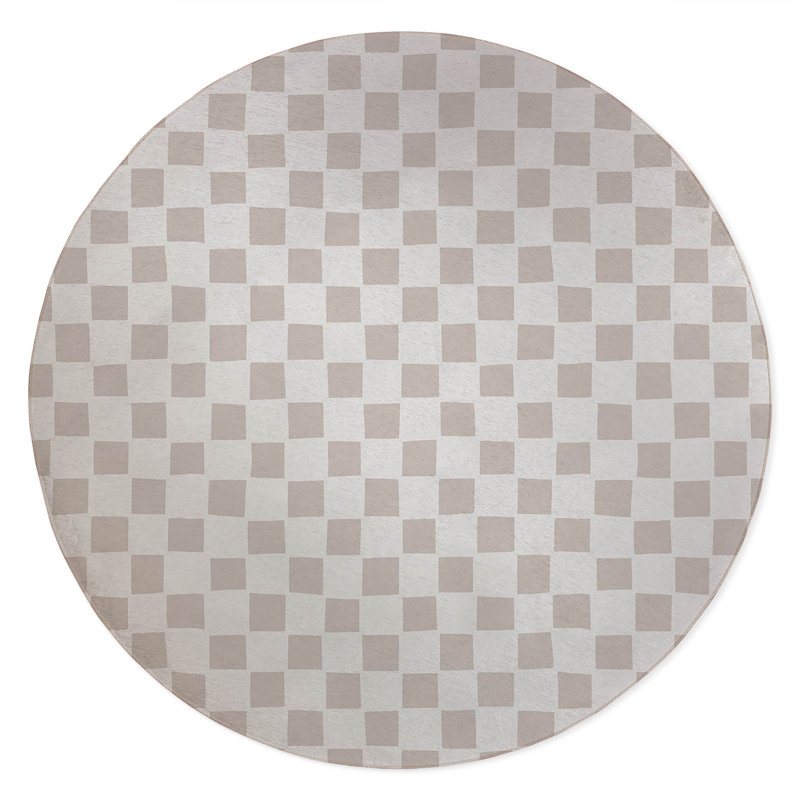 Tapis d'extérieur à carreaux antidérapant, Rond 5 pi