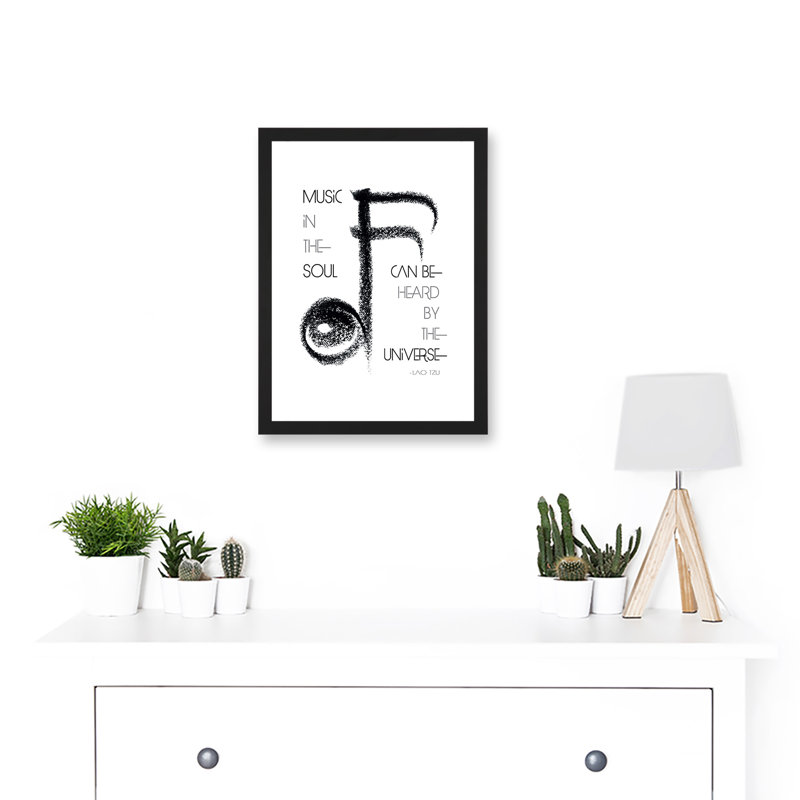 Lao Tzu Music In The Soul Universe Uplifting Quote - Single Picture Frame Print