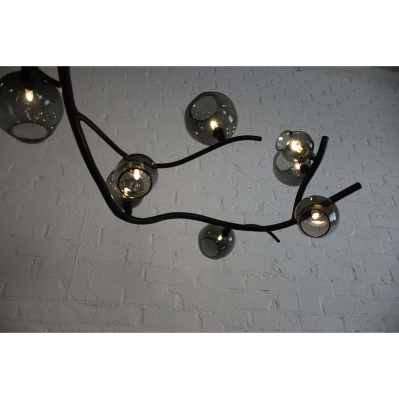 Lucia 16 - Light Dimmable Novelty Chandelier, Smoke, Hand Rubbed Black Matte