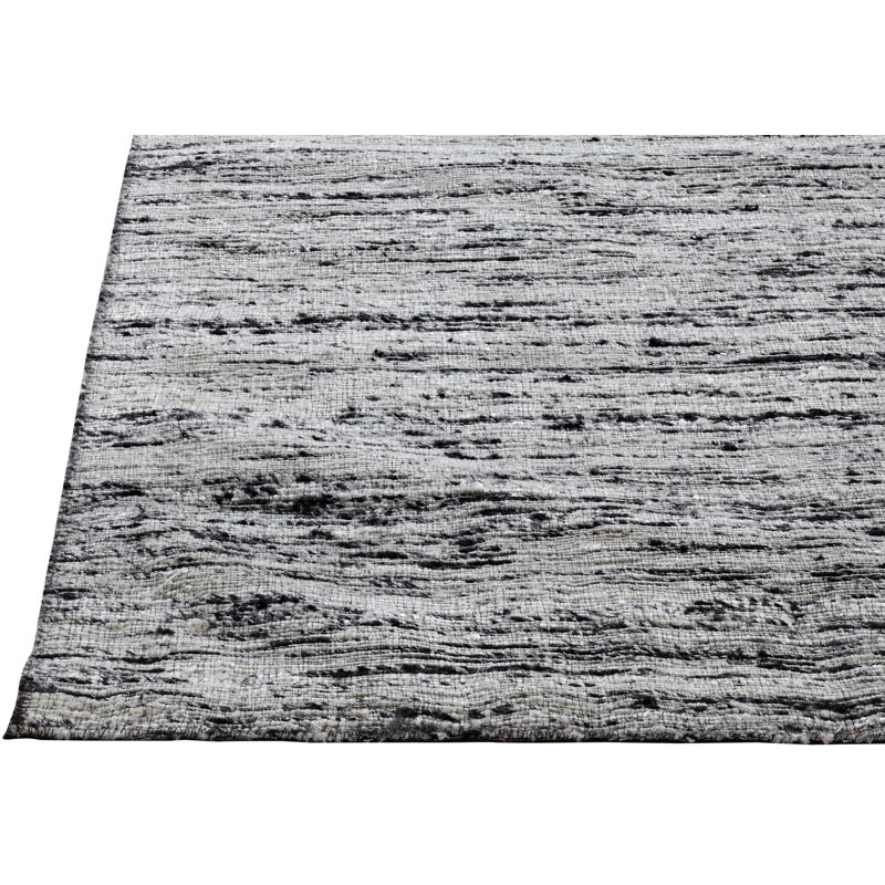 Tapis gris tissé à plat à la main Foulton