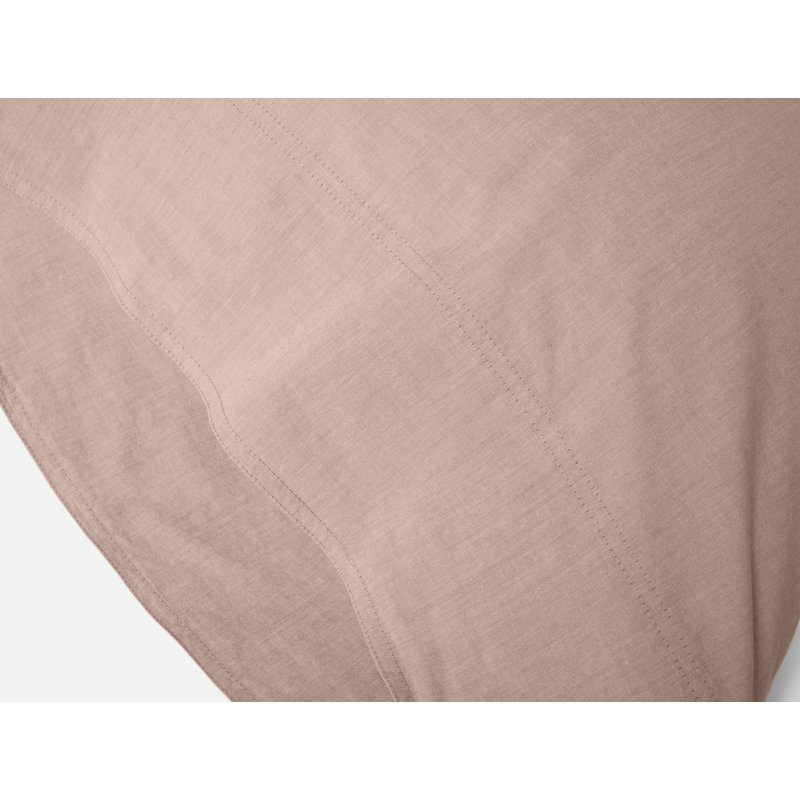 Taie d'oreiller en percale biologique froissé, Taie d'oreiller standard / grand lit, Chambray praline
