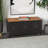 Black Metal Low Profile 3 Drawer Room Storage Bench with Brown Wood Top, 39" x 16" x 19"