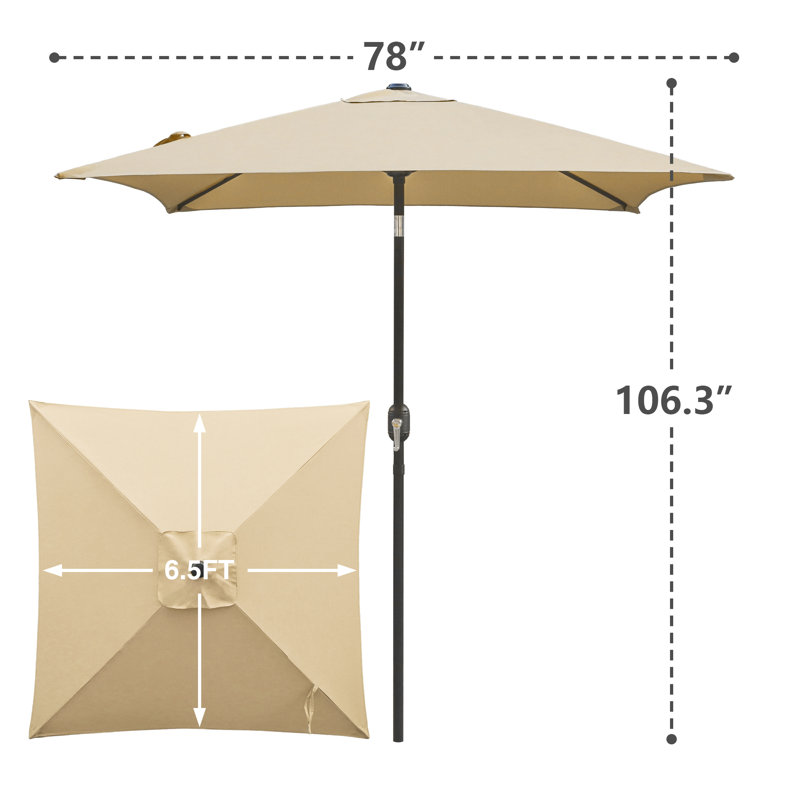Parasol de marché carré 6,5 pi Tempo, Tanné