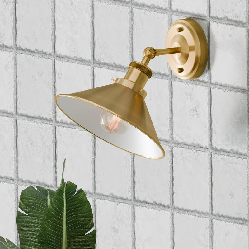 Armed Sconce, Yellow Brass