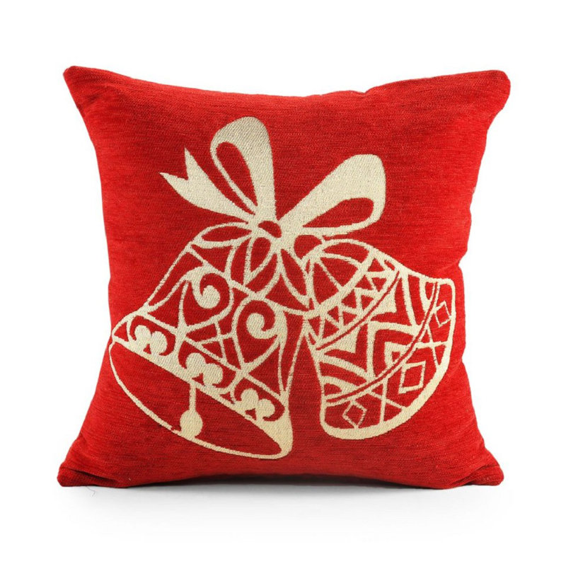 Tariffville Cotton Red Square Euro Cushion, 56 x 56