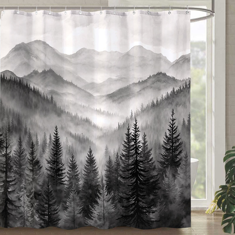 Rideau de douche Forest, Gris