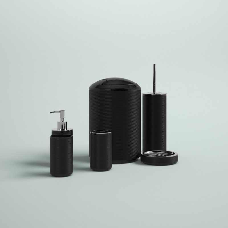 Balch Bathroom Accessory Set, Black Matte