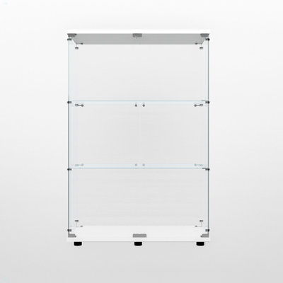 Tempered Glass Display Cabinet,Wine Cabinet,Storage Cabinet,File Cabinet,With Battery-Powered Paipai Light,Adjustable Floor Feet,Suitable For Uneven G