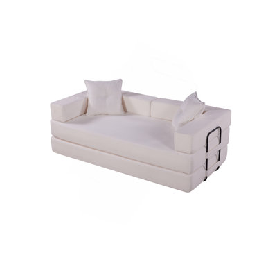 Canapé-lit avec coussin carré - Coussin en velours côtelé avec cadre de forme fixe pour le salon, la chambre à coucher, le salon
