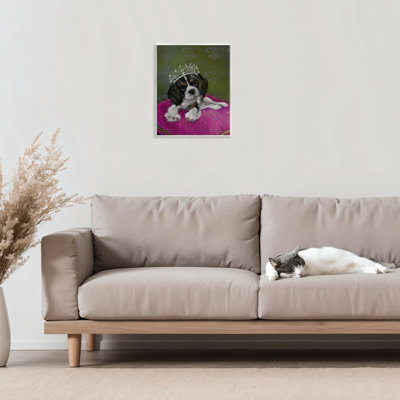 Princesse Pippa, plaque murale chiot couronné, design par Mary Sparrow