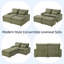 Canapé-lit modulaire de 70,9 pouces avec espace de rangement, deux repose-pieds amovibles, quatre ports USB et deux porte-gobelets-504948670