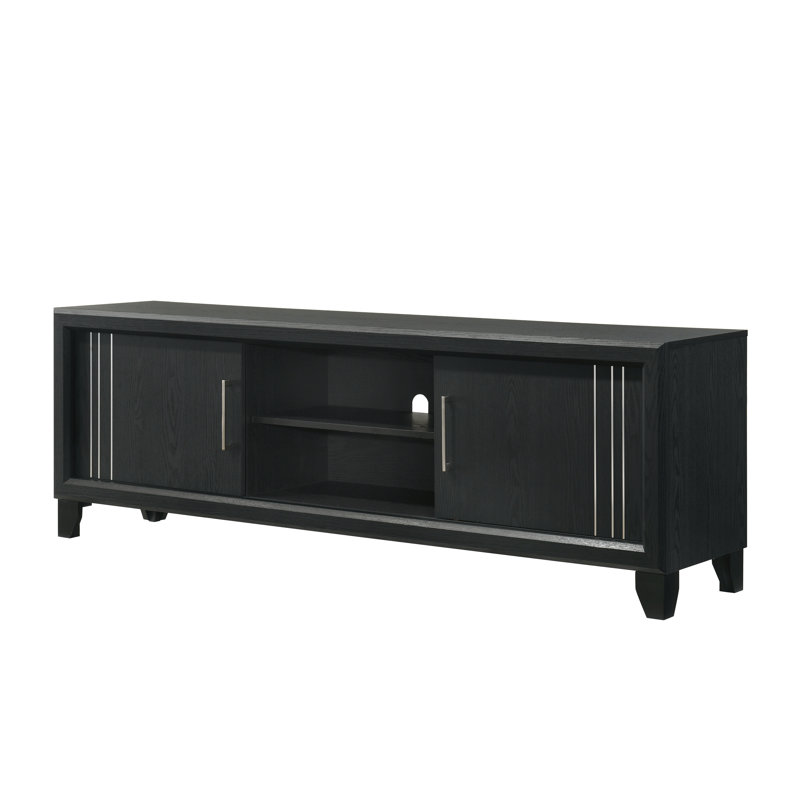 Meuble télé 1 pièce Contemporary, Gris anthracite