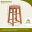 Ensemble de 4 tabourets de bar d'extérieur en bois avec repose-pieds à dossier rond-478982684-478982687