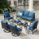 Tapasi 9 - Person Patio Conversation Set with Swivel Lounge Chairs & Optional Firepit Table