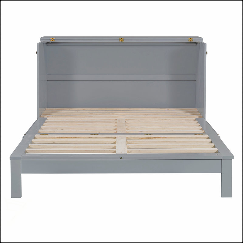 Lit escamotable double avec grands tiroirs, peu encombrant et élégant pour la vie moderne, Lit double, Blanc