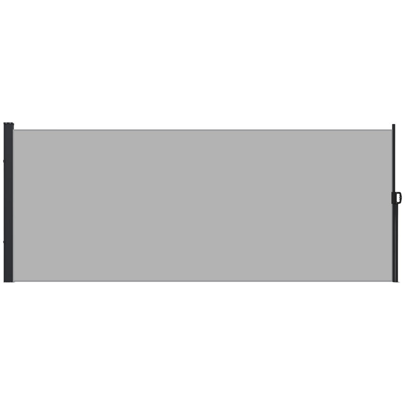 Outsunny 400cm W x 4cm D Polyester Cover Retractable Side Awning, 180cm H x 400cm W x 4cm D, Grey
