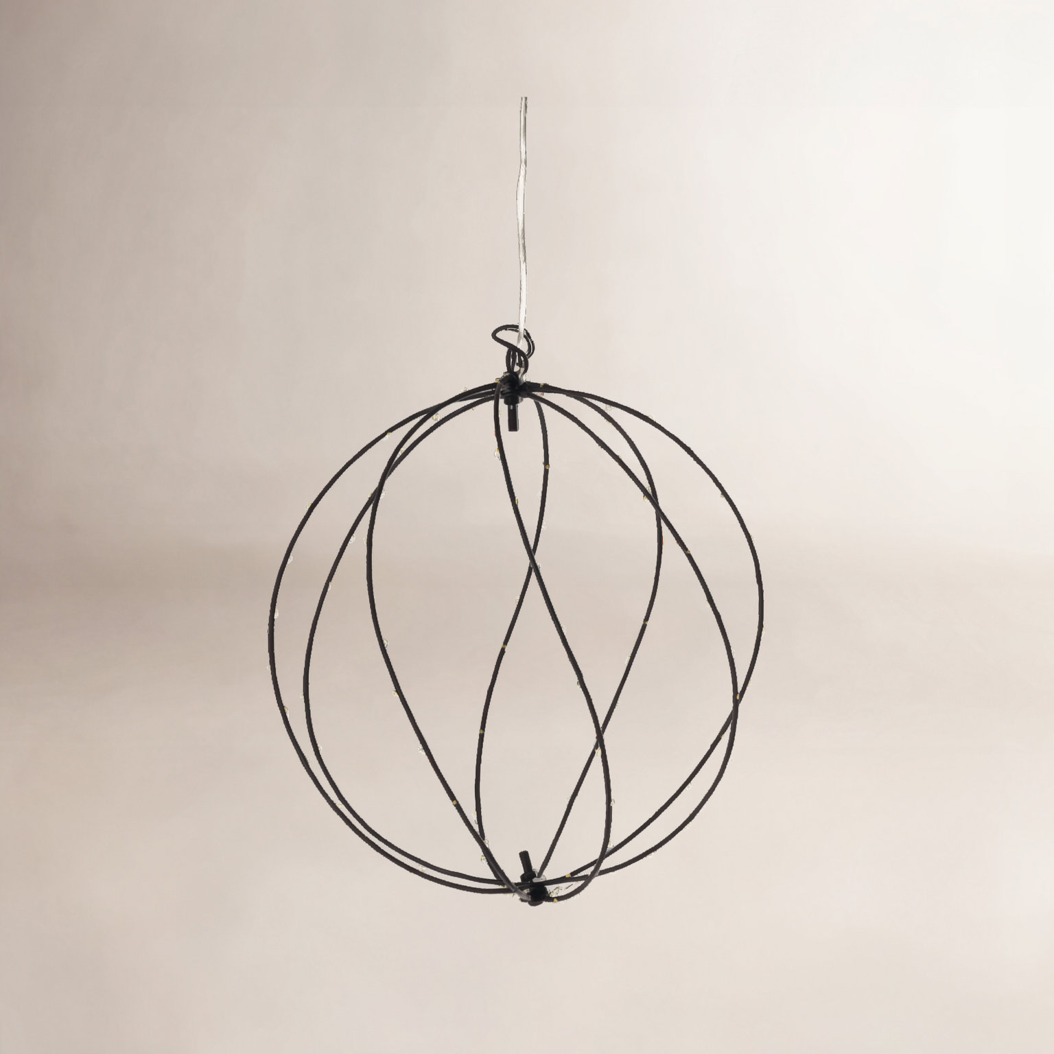 Small Twinkle Lit Sphere, 11.81", Black