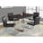 60" Rectangular Dining Table In Brown Laminate - Metal Legs, Modern Look For Kitchen & Area Contemporary Spacious And Stylish