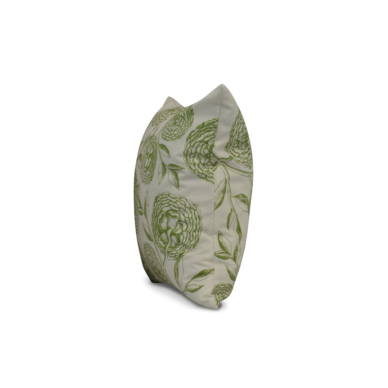 Botanical Blooms Blooms Antique Flower Square Pillow Cover and Insert, Green, 18" H x 18" W