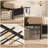 Jaylann Bed Frame with Charging Station, Adjustable Upholstered Faux Leather Headboard and LED Lights-978820913-967375776
