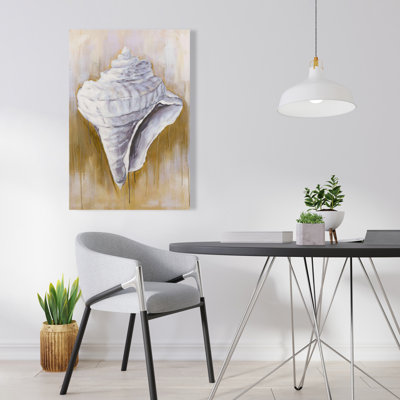 Conical shell - Contemporary aquatic canvas for home decor