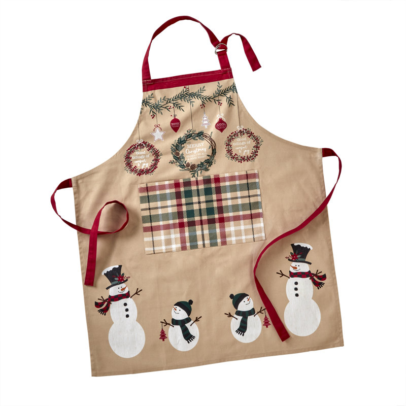 Christmas No Pattern Cotton Bib Apron