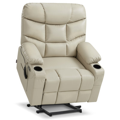 27.2" Seat Width Power Recliner Lift Chair with Extended Footrest, Faux Leather