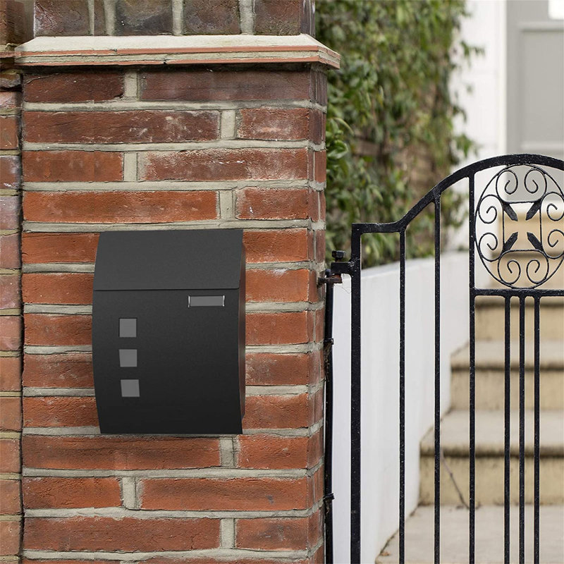 Loredana Steel Post Mounted Post Box, Black