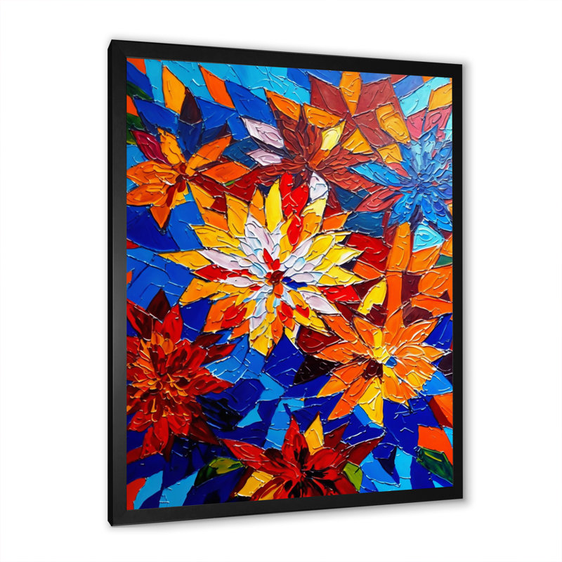 «Bright Blossoming Minimal Wildflowers I», reproduction sur toile, H 20 po x l 12 po x P 1,5 po, Cadre photo noir