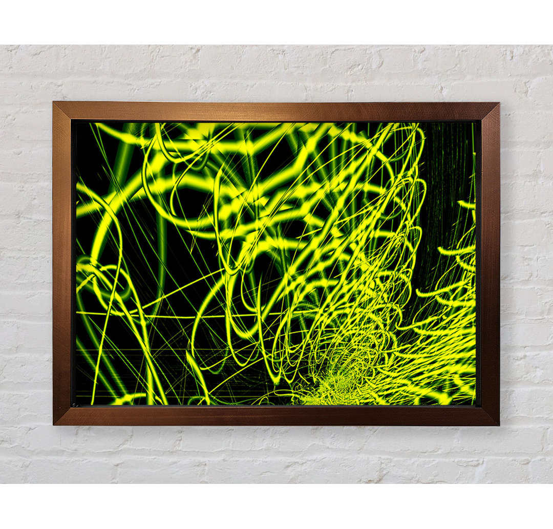 Gerahmtes Wandbild Lime Green Maze