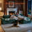 Balendin Boneless Feather Down L-Shaped Sectional Sofa, Apartment Couch with Ottoman,Modular-1506986618