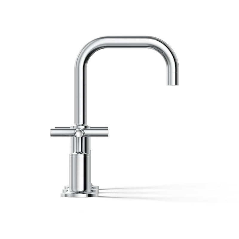 Kohler Purist® Widespread Bathroom Faucet with Pop-Up Drain Assembly, 3-Hole High Arc Cross Handle Bathroom Sink Faucet, 1.2 gpm