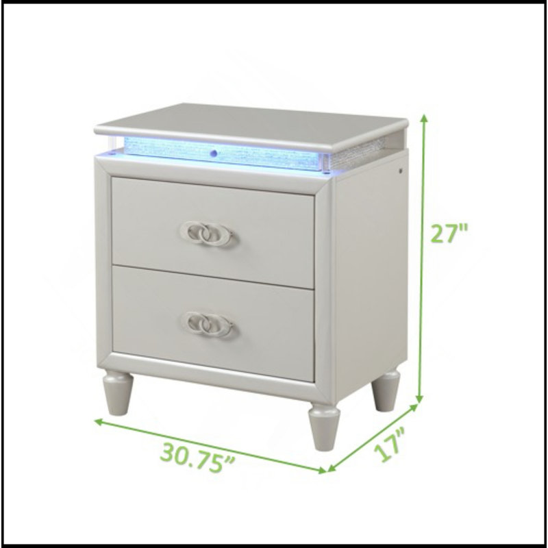 Table de chevet blanc laiteux