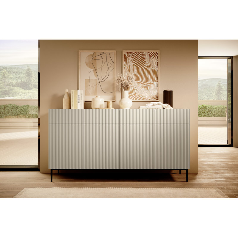 Albhie 200cm Sideboard, Cream/Black